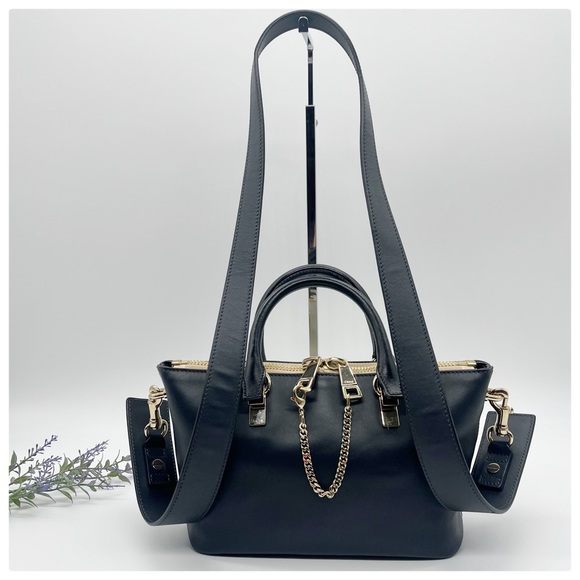 CHLOE Mini Baylee Two Tone Leather Satchel - Picture 2 of 14